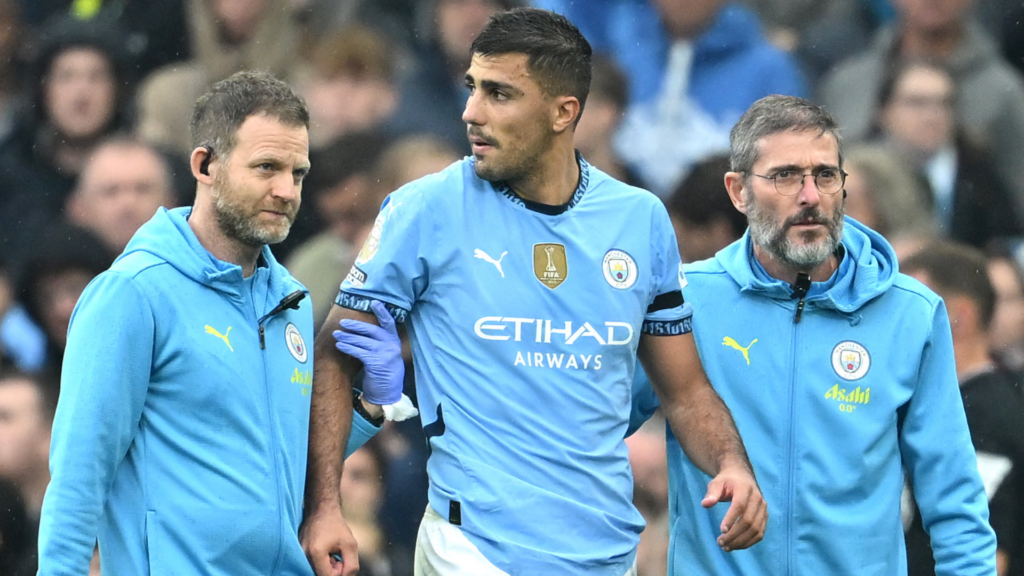 Rodri hobbles off injured in Manchester City's Premier League clash Arsenal