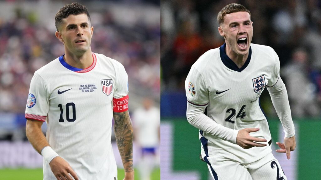 Christian Pulisic Cole Palmer USMNT England split