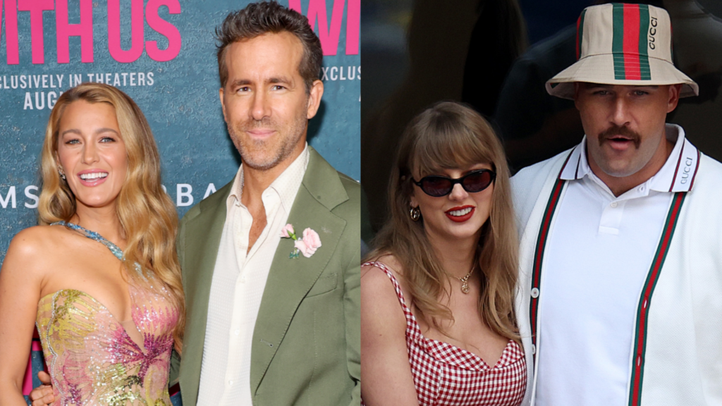 Ryan Reynolds, his wife Blake Lively, Taylor Swift and NFL superstar Travis Kelce