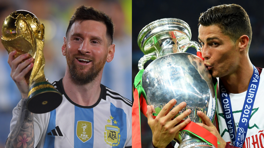 Lionel Messi Cristiano Ronaldo World Cup European Championship