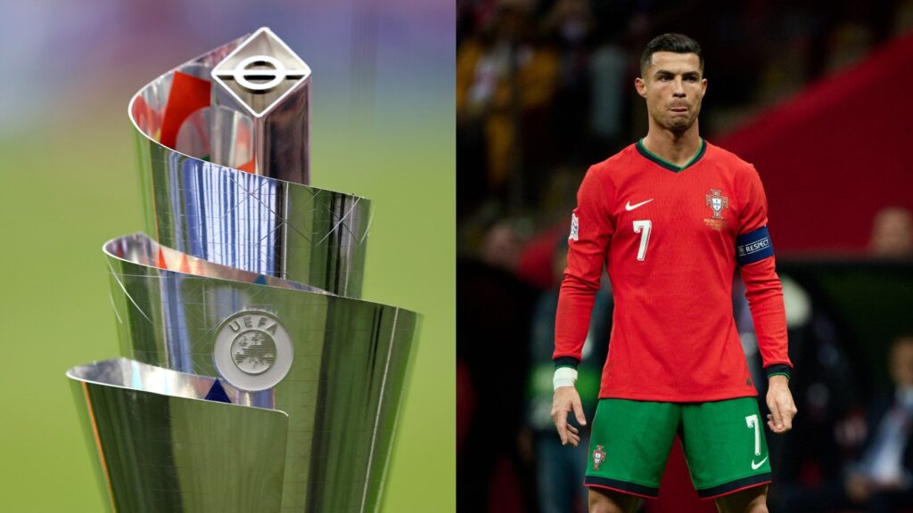 UEFA Nations League trophy Cristiano Ronaldo mix