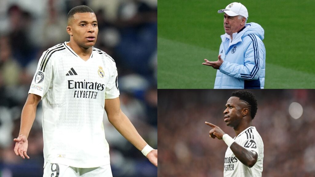 Kylian Mbappe Carlo Ancelotti Vinicius Junior Real Madrid