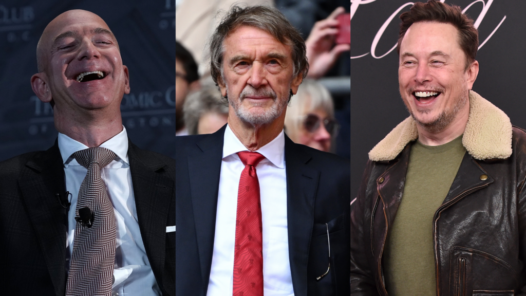 Sir Jim Ratcliffe Elon Musk Jeff Bezos