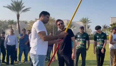 Shahid Afridi Learns Javelin Throw From Arshad Nadeem, Video Goes Viral - Watch