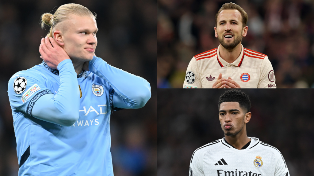 Erling Haaland Harry Kane Jude Bellingham Champions League Manchester City Bayern Munich Real Madrid 2024-25