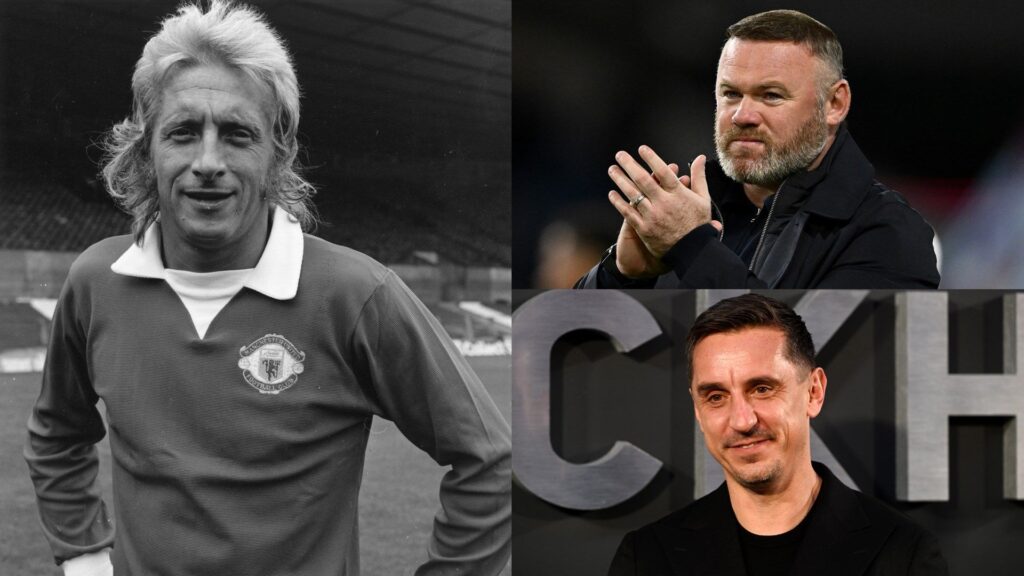 Denis Law Wayne Rooney Gary Neville split