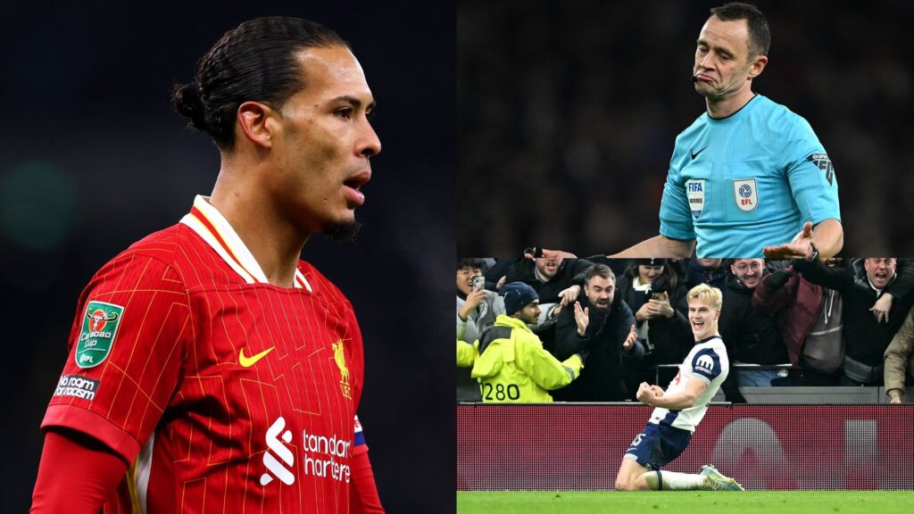 Virgil van Dijk Stuart Attwell Lucas Bergvall stack 2025