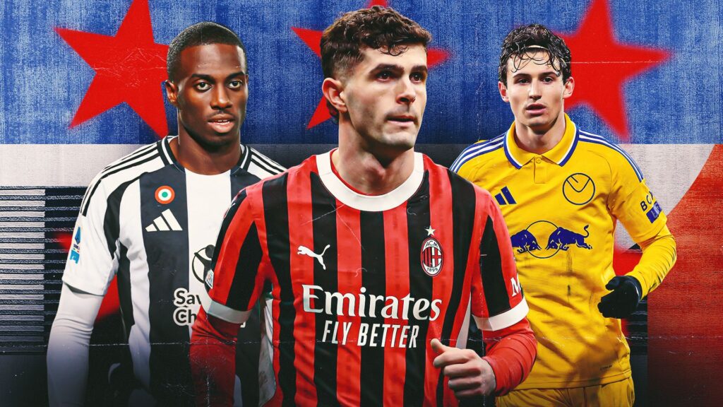 Christian Pulisic, Tim Weah, Brenden Aaronson Americans Abroad