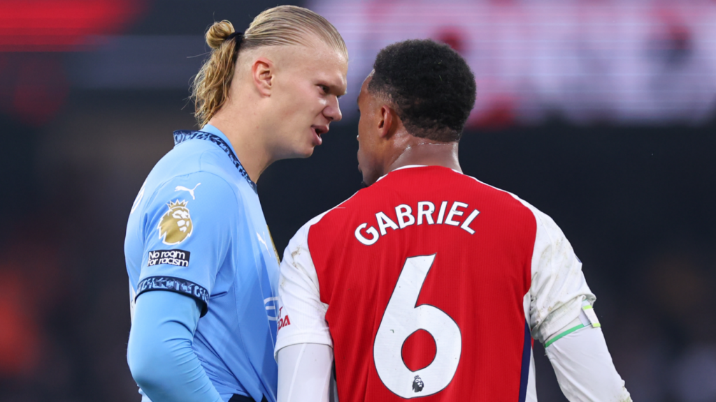 Erling Haaland Gabriel Man City Arsenal 2024-25