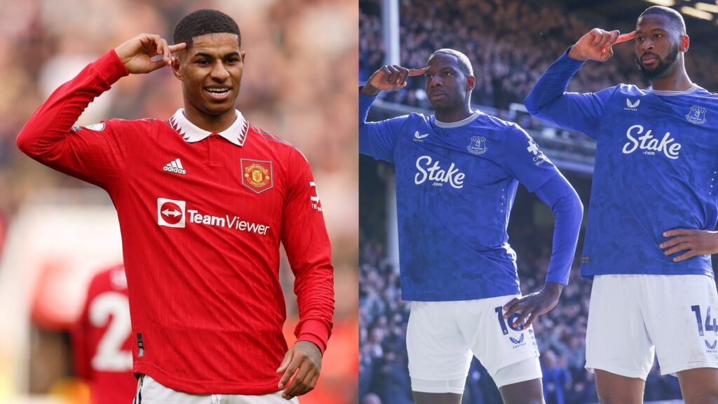 Marcus Rashford Abdoulaye Doucoure Beto Man Utd Everton