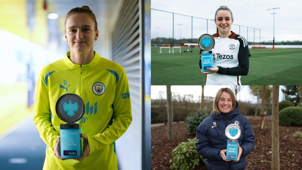 Vivianne Miedema Ella Toone Sonia Bompastor January awards composite