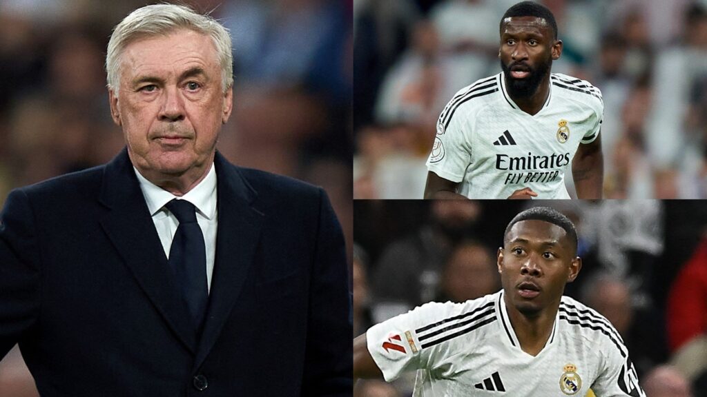 Carlo Ancelotti Antonio Rudiger David Alaba