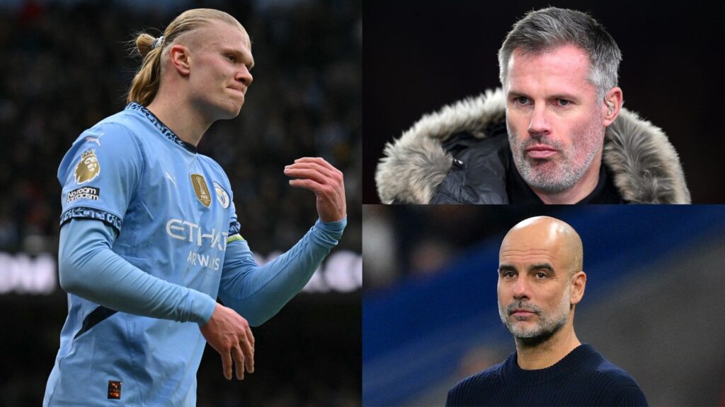 Haaland Carragher Guardiola Man City