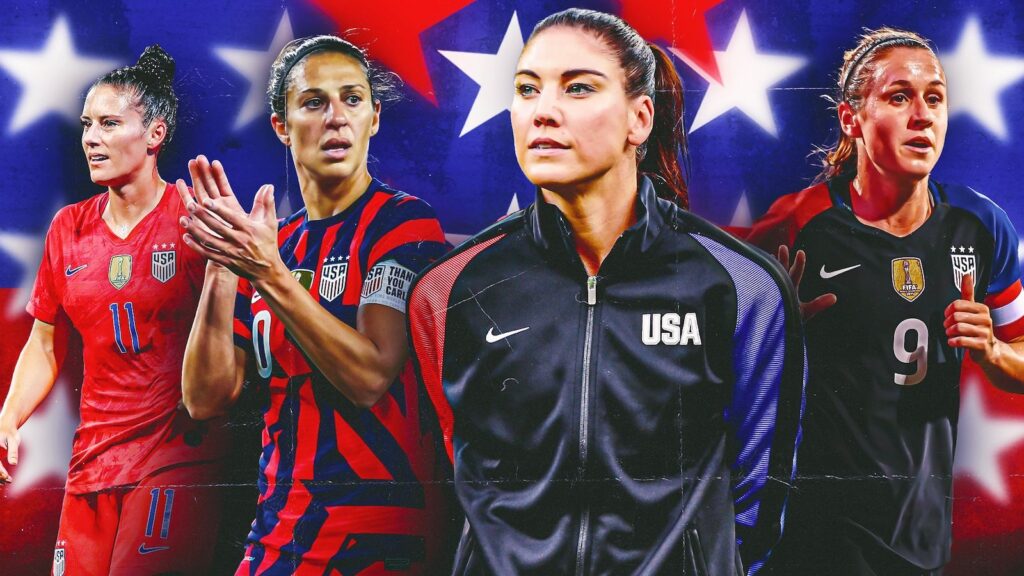 Hope Solo, Carli Lloyd, Heather O'Reilly, Ali Krieger