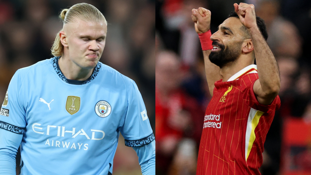 Mohamed Salah Erling Haaland Liverpool Man City 2024-25