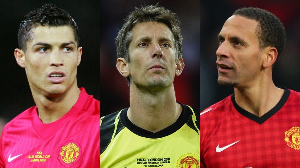 Cristiano Ronaldo Edwin van der Sar Rio Ferdinand Man Utd