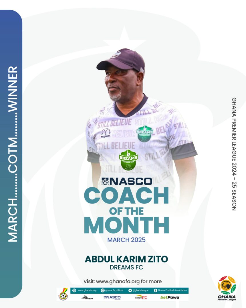 Abdul Karim Zito named NASCO coach of the month for March