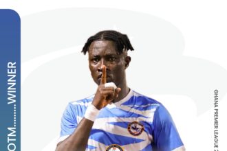 Berekum Chelsea forward Stephen Amankona wins NASCO player of the month for March.