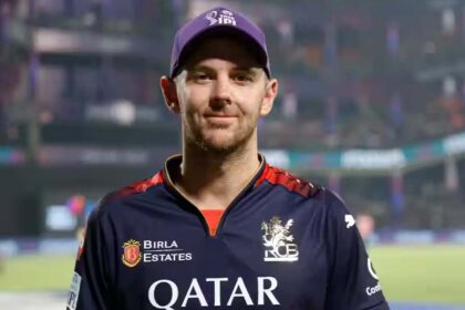 Josh Hazlewood with Purple cap