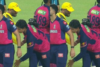 [WATCH] IPL 2025: Vaibhav Suryavanshi touches MS Dhoni's feet post winning clash vs CSK