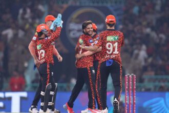 IPL 2025, Match 65: Harsh Dubey celebrates Virat Kohli's wicket with SRH teammates