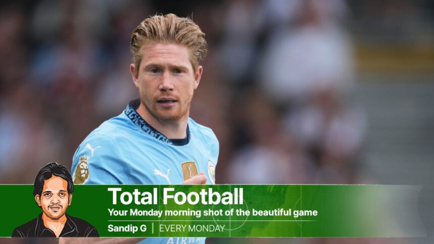 de Bruyne ould conjure the magical too, the curlers and benders that wickedly hooped around the corners, the supersonic thunderbolts from the distance, the pace not diluting the precision. (AP)