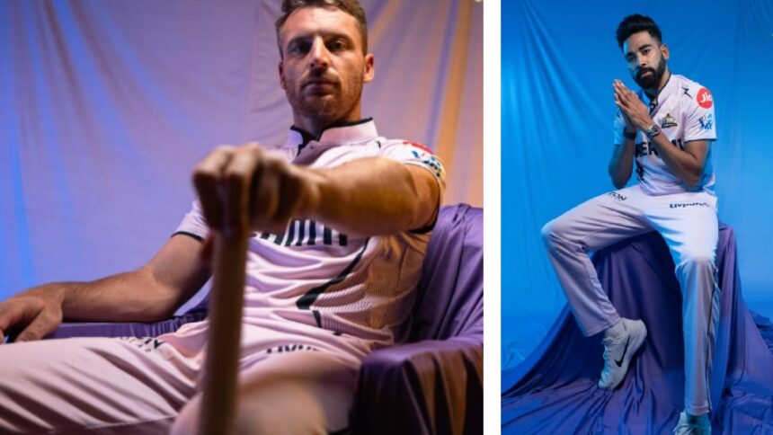 Gujarat Titans players Jos Buttler and Mohammed Siraj sport the lavender jerseys. (PHOTOS: GT Instagram)