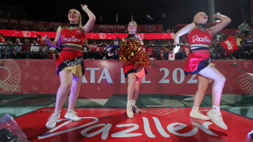 Cheerleaders are seen during an IPL 2025 match between Punjab Kings and Lucknow Super Giants at the Himachal Pradesh Cricket Association Stadium in Dharamshala. (Sportzpics for IPL)