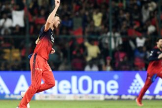 File image of Josh Hazlewood in action for RCB