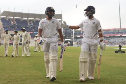 FILE: India's Rohit Sharma and Ajinkya Rahane in action. (BCCI)