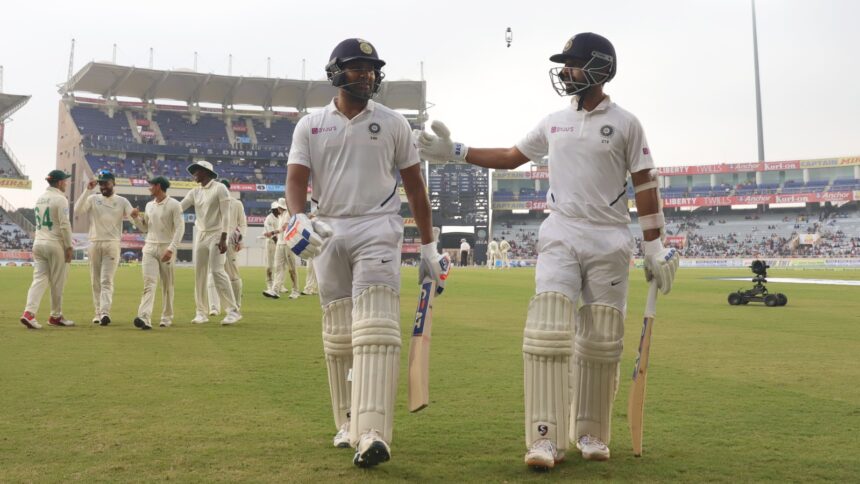 FILE: India's Rohit Sharma and Ajinkya Rahane in action. (BCCI)