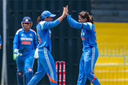 Indian Women's team in action against Sri Lanka during ODI Tri-Nation Series. (PHOTO: BCCI Women)