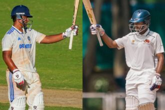 L-R: India U-19 players Vaibhav Suryavanshi and Ayush Mhatre in action. (PTI)