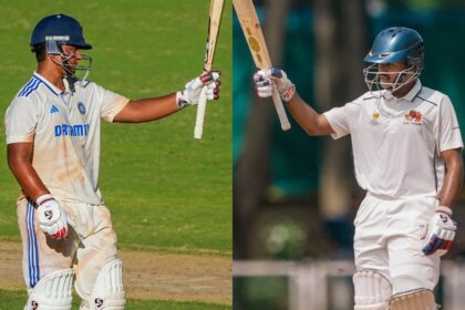 L-R: India U-19 players Vaibhav Suryavanshi and Ayush Mhatre in action. (PTI)