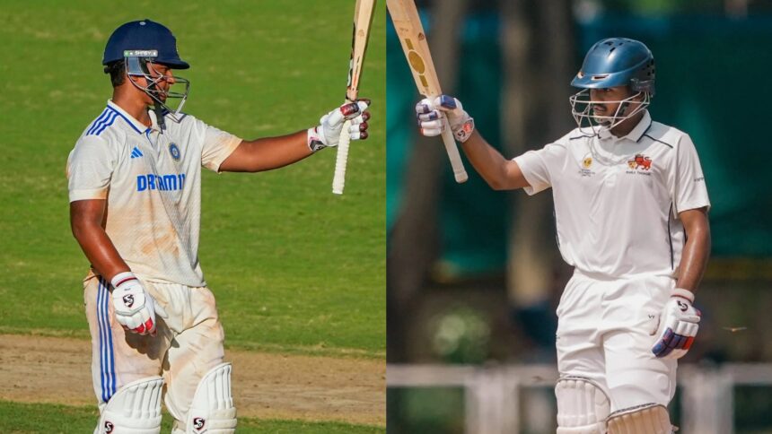 L-R: India U-19 players Vaibhav Suryavanshi and Ayush Mhatre in action. (PTI)