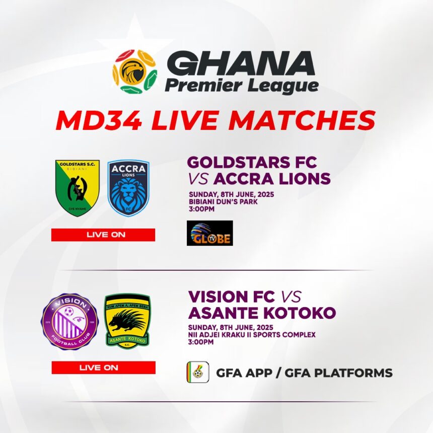 TV schedule for Premier League Matchday 34 announced