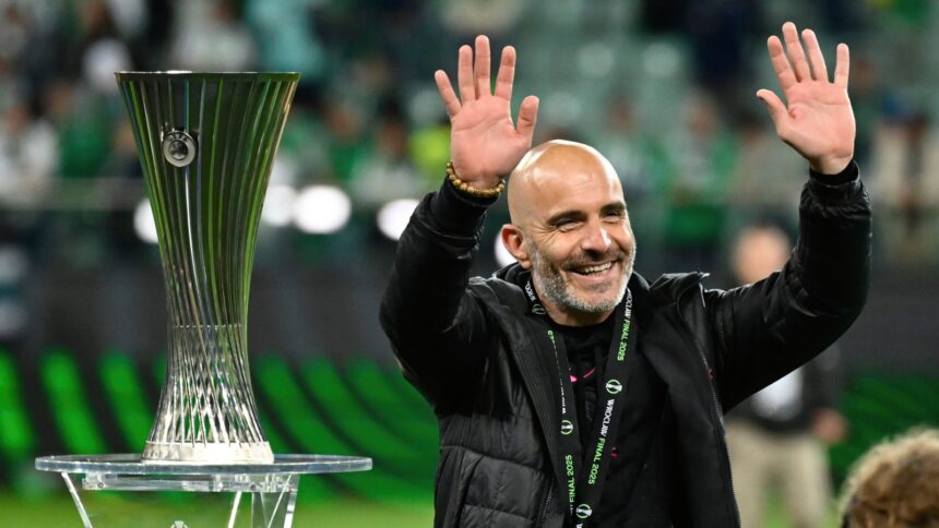 Chelsea boss Enzo Maresca after winning UEFA Europa Conference League. (AP)