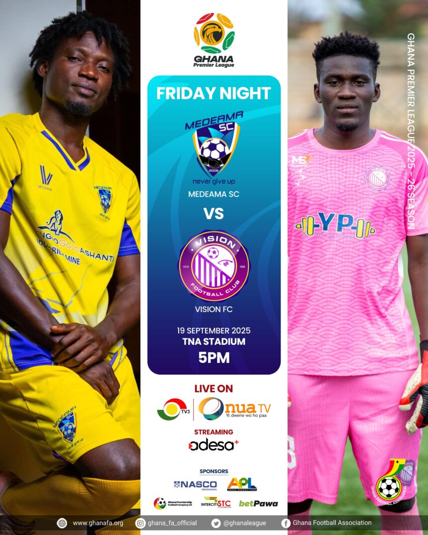 Premier League: Medeama seek second straight win as Vision FC visit Tarkwa on Friday