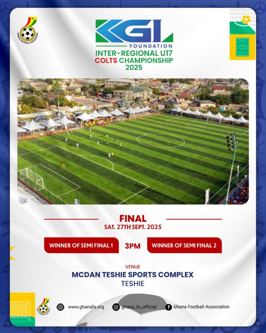 KGL U17 Colts 2025: McDan Teshie Sports Complex to host Finale on Saturday September 27
