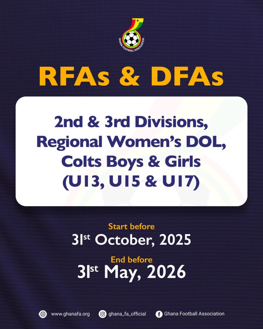 Football Association confirms October Start Date for Regional and District Leagues