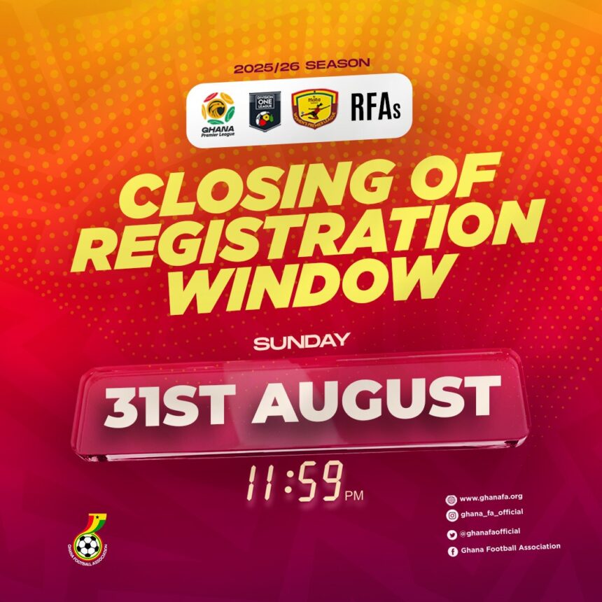 2025/26 season main registration window to shut August 31