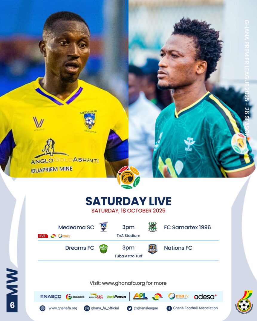 Premier League: Medeama aim to tighten hold on top spot as Dreams FC chase first win on Saturday