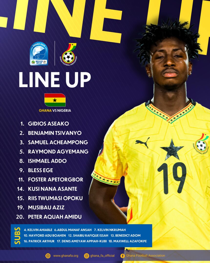 Bless Ege, Musibau start for Ghana in WAFU B U-20 Cup opener against Nigeria