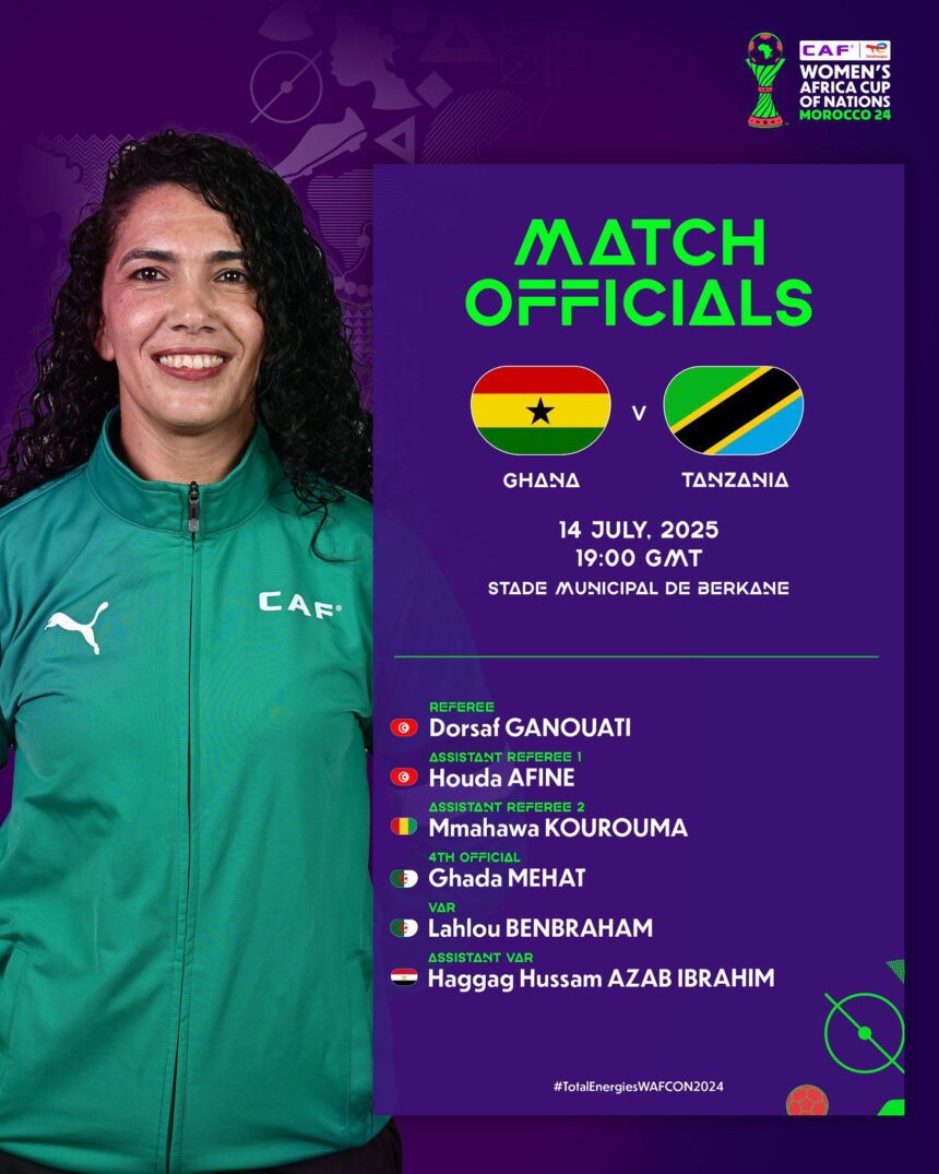 Tunisia's Dorsaf Ganouati to referee Ghana vs. Tanzania clash