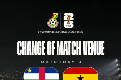 New venue for Black Stars clash against Central African Republic
