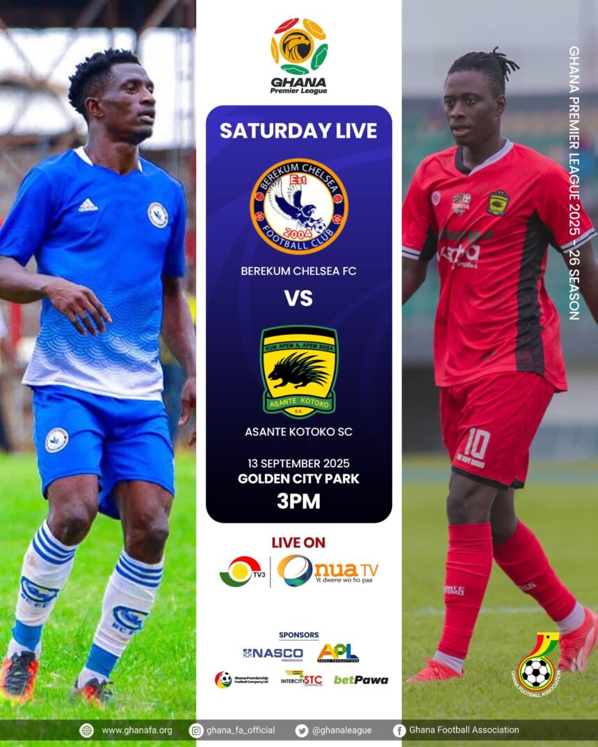 Premier League: Asante Kotoko face tough Golden City test in season opener against Berekum Chelsea today
