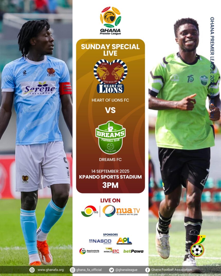 Premier League: Heart of Lions face Dreams FC in Kpando showdown on Sunday