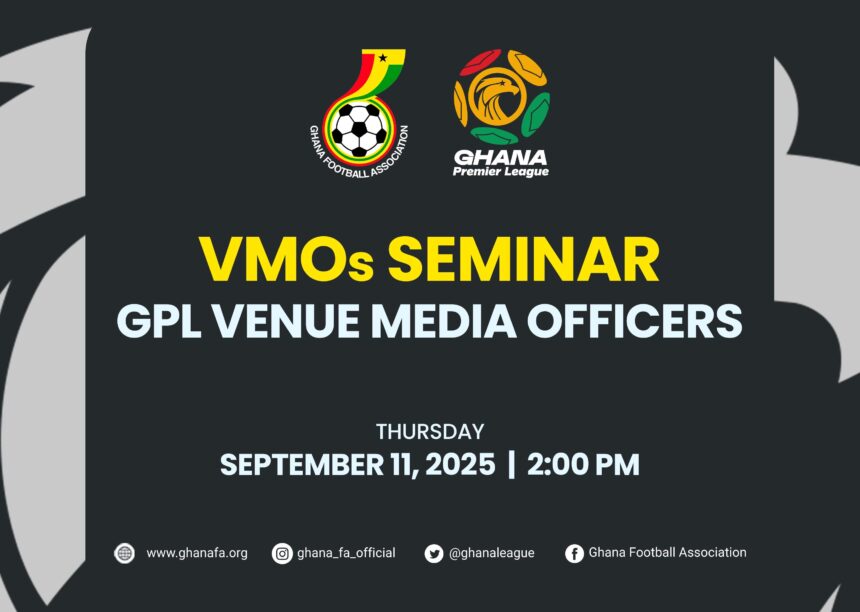 Venue Media Officers to attend training workshop on Thursday September 11