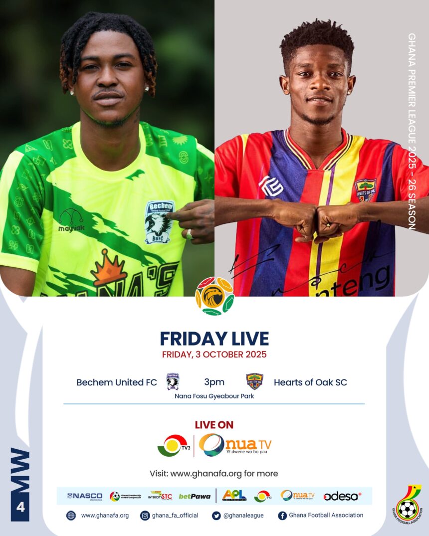 Premier League: Bechem United target first win as Hearts of Oak chase fifth straight away victory on Friday