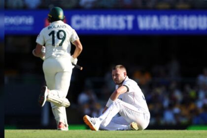 England pacer Gus Atkinson in action during Brisbane Ashes Test. (PHOTO: Reuters)